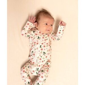 WILDBIRD Girls Zip modal adorable whimsical cottagecore floral onesie 6-12mths